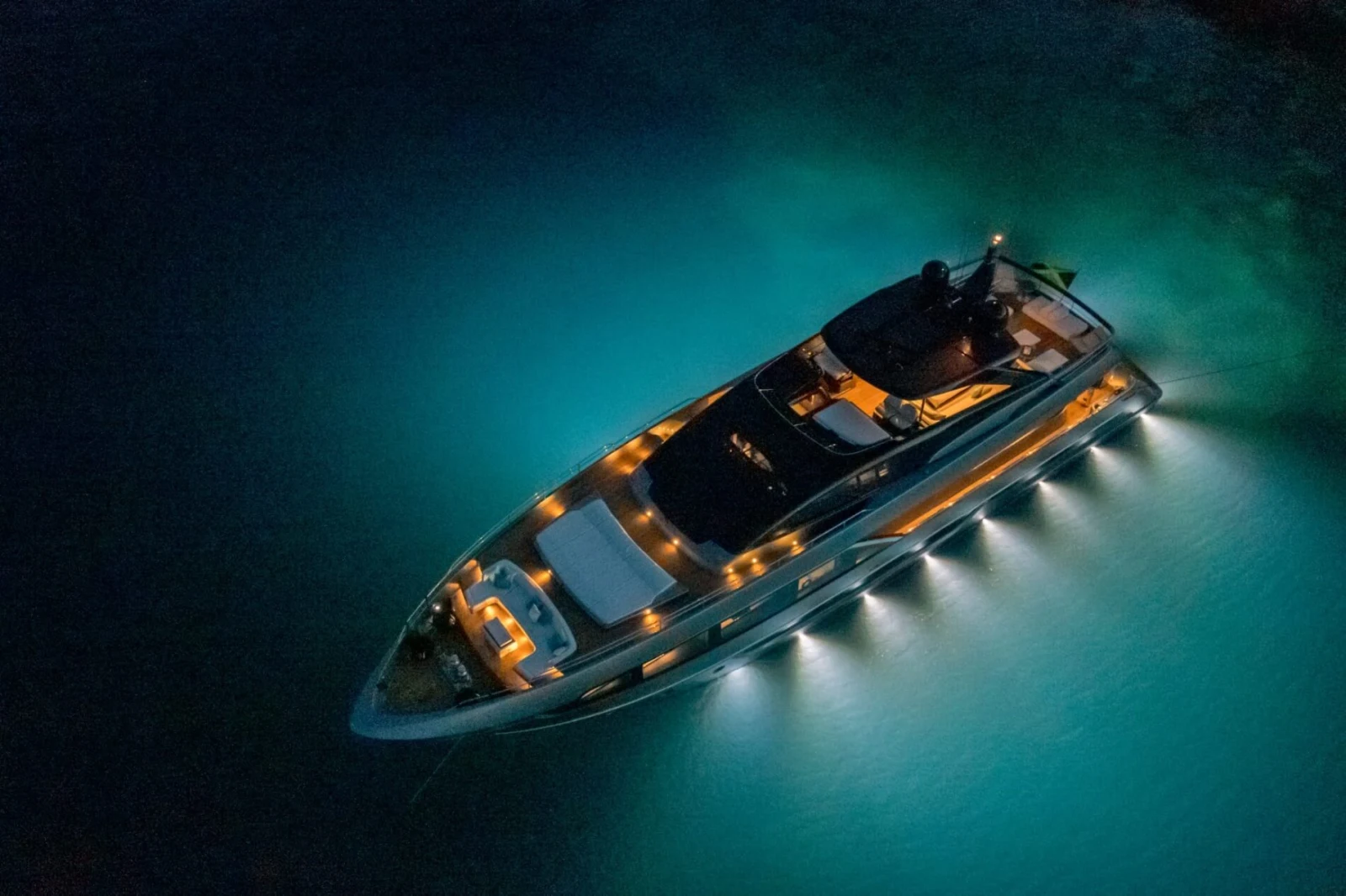 YOYITA II illuminated at night from above