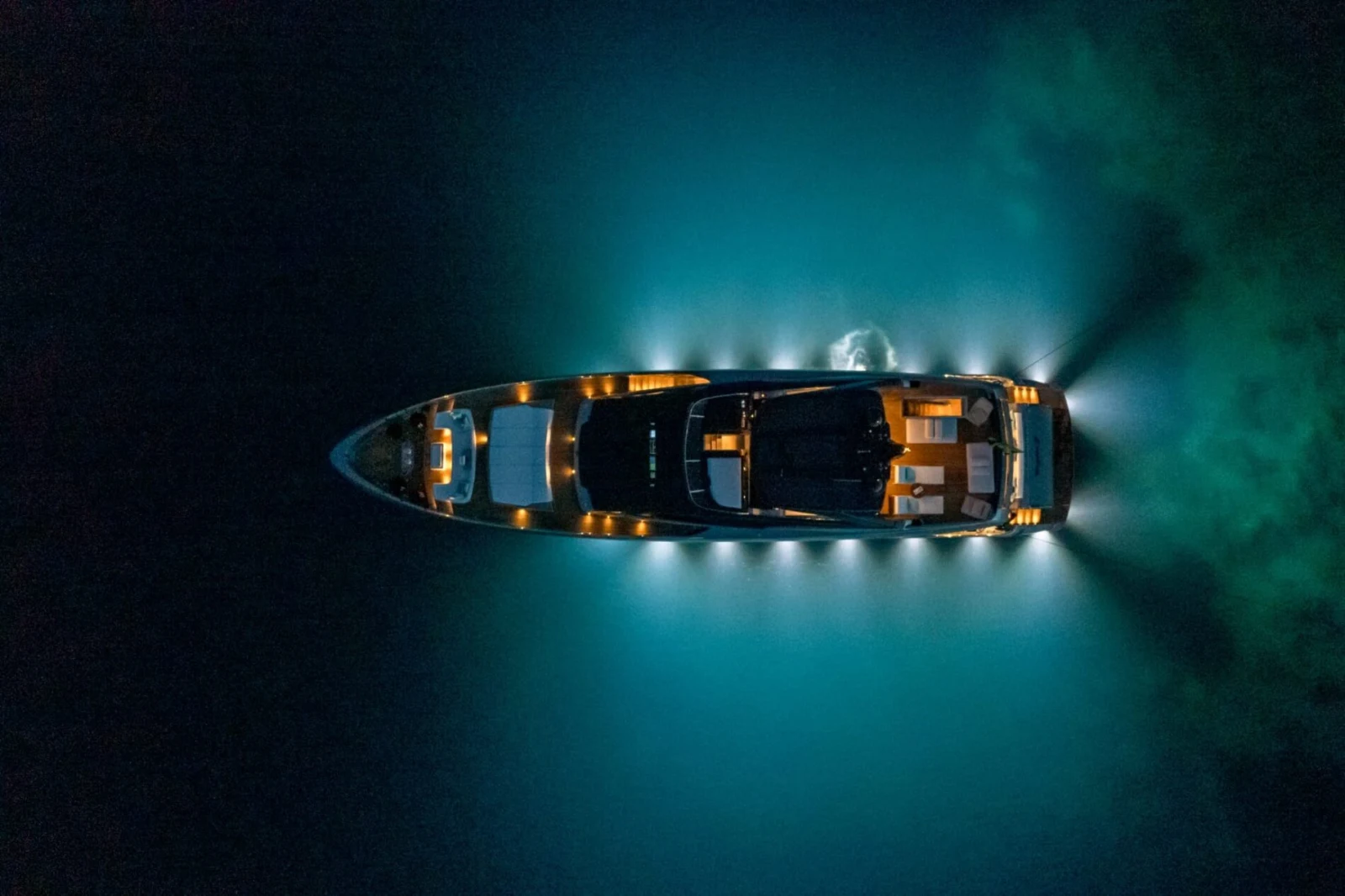 YOYITA II at anchor after dark