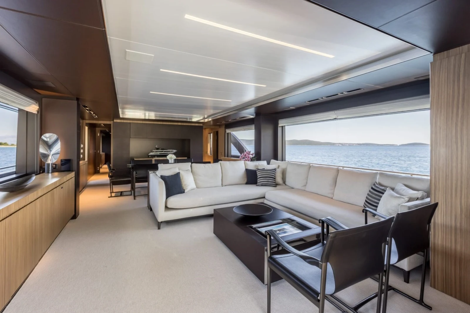 Salon lounge aboard YOYITA II